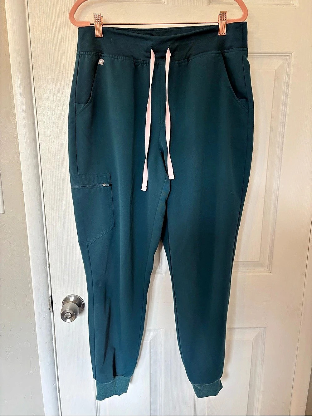 FIGS Zamora High-Rise Jogger Scrub Trouser Jogger Cargo Pants Blue Large